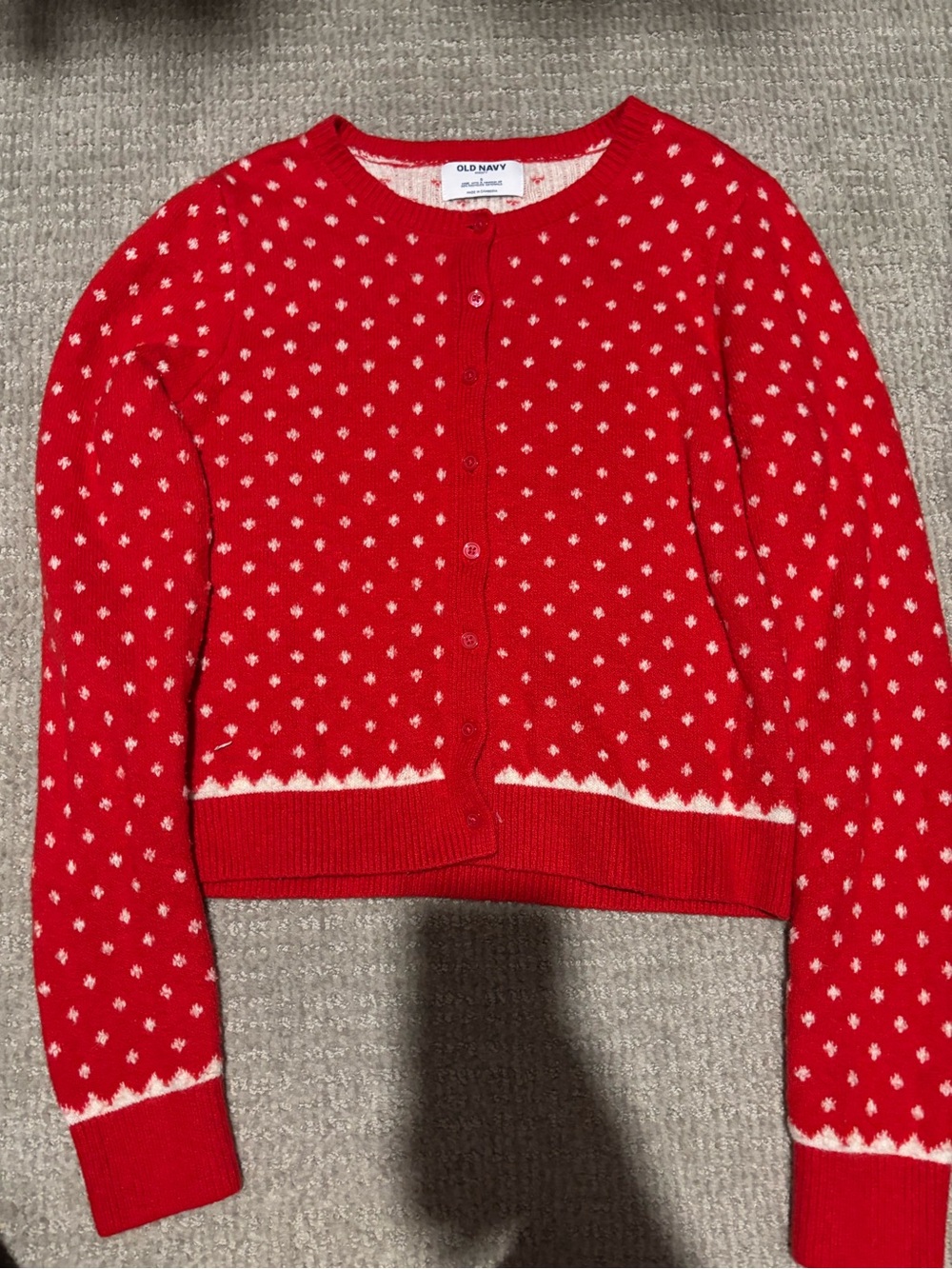 Old Navy Red Knit Cardigan Sweater